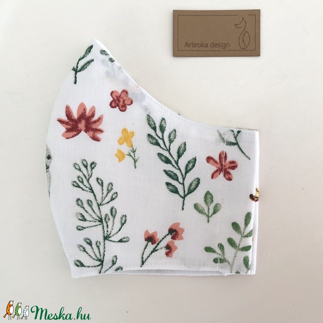 Hófehér, erdei tisztás kukucskáló rókával - mintás szájmaszk, maszk - Artiroka design -  - Meska.hu