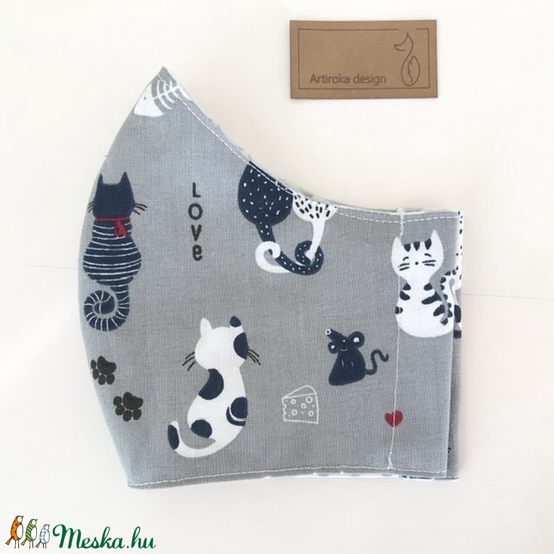 Cica mintás arcmaszk, szájmaszk, gyerekmaszk, maszk - Artiroka design - gyerek - gyerek - Meska.hu