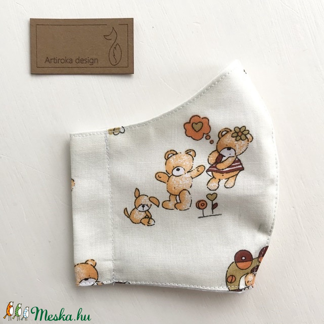 Maci mintás gyerek maszk, szájmaszk, maszk, gyerekmaszk XS MÉRET  - Artiroka design - gyerek - gyerek - Meska.hu