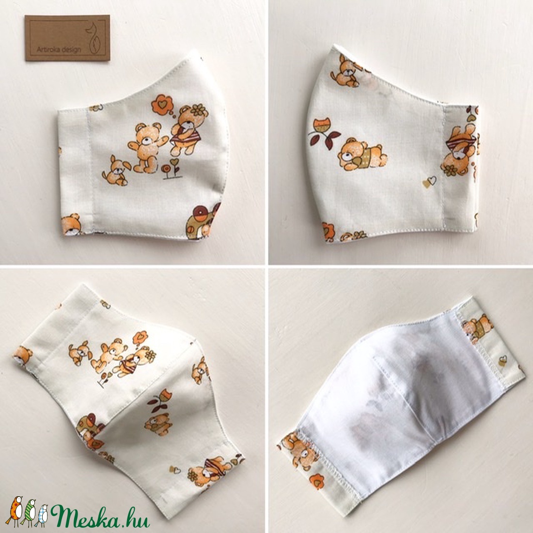 Maci mintás gyerek maszk, szájmaszk, maszk, gyerekmaszk XS MÉRET  - Artiroka design - gyerek - gyerek - Meska.hu