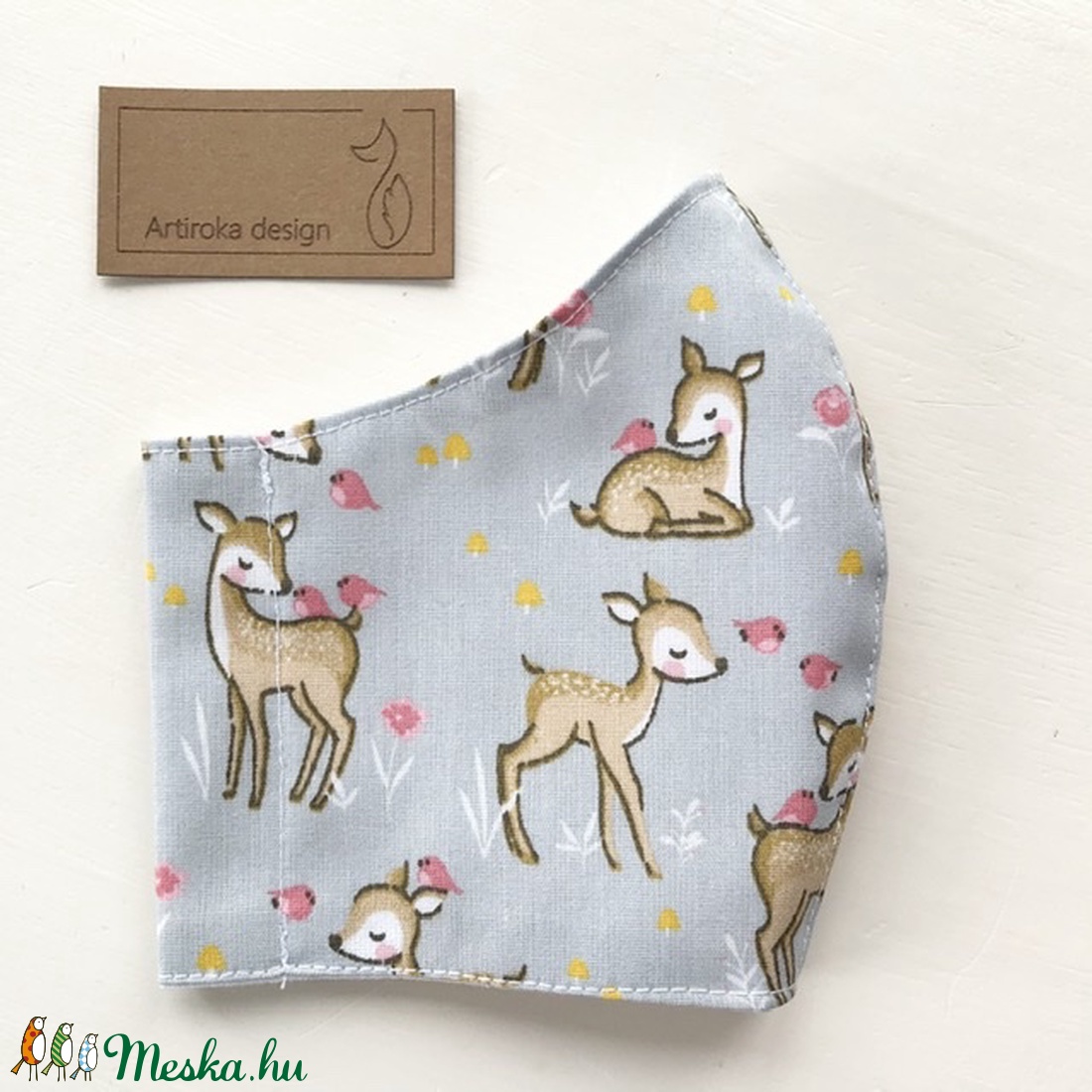 Bambi, őzike mintás maszk, gyerek maszk, szájmaszk, arcmaszk prémium pamut textilből-  Artiroka design  -  - Meska.hu