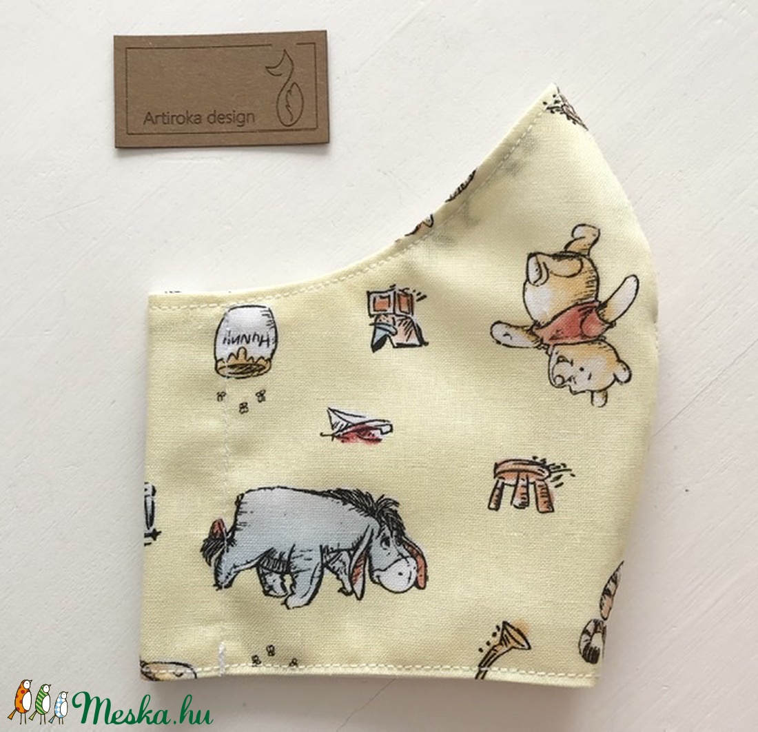 Micimackó, Tigris és szamár  mintás prémium arcmaszk, szájmaszk, maszk - Artiroka design -  - Meska.hu