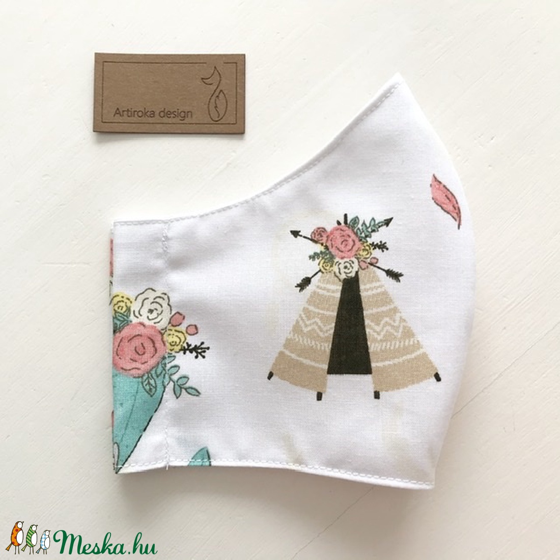AKCIÓ - Róka mintás arcmaszk, szájmaszk, 8-12 éves gyerek maszk  - Artiroka design -  - Meska.hu