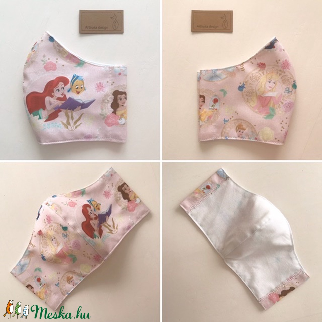 Arielle a kis hableány és Hercegnő  mintás prémium arcmaszk, szájmaszk, maszk - Artiroka design -  - Meska.hu