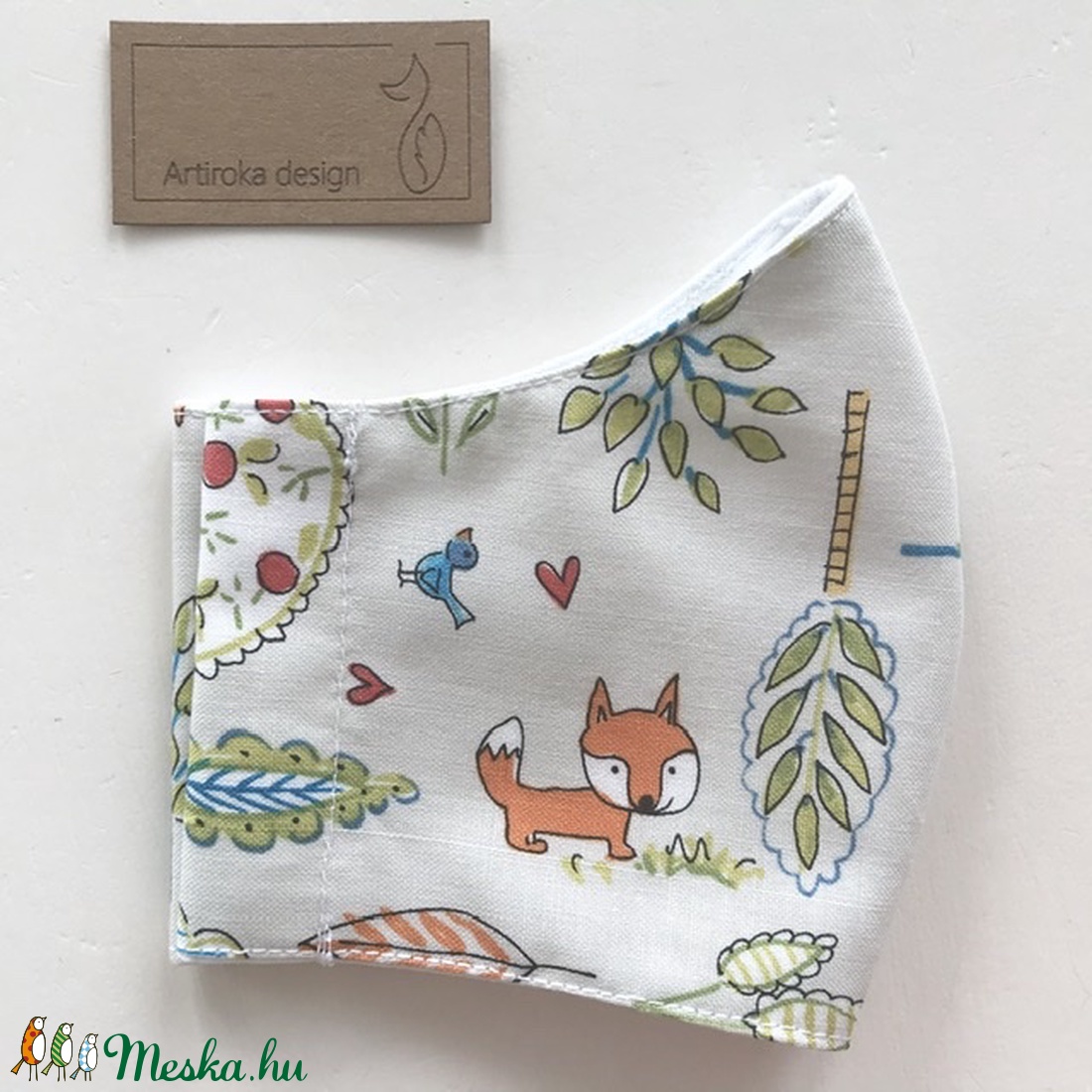 Róka család mintás prémium arcmaszk, szájmaszk, maszk, gyerekmaszk 3-6 éves gyermekre - Artiroka design -  - Meska.hu
