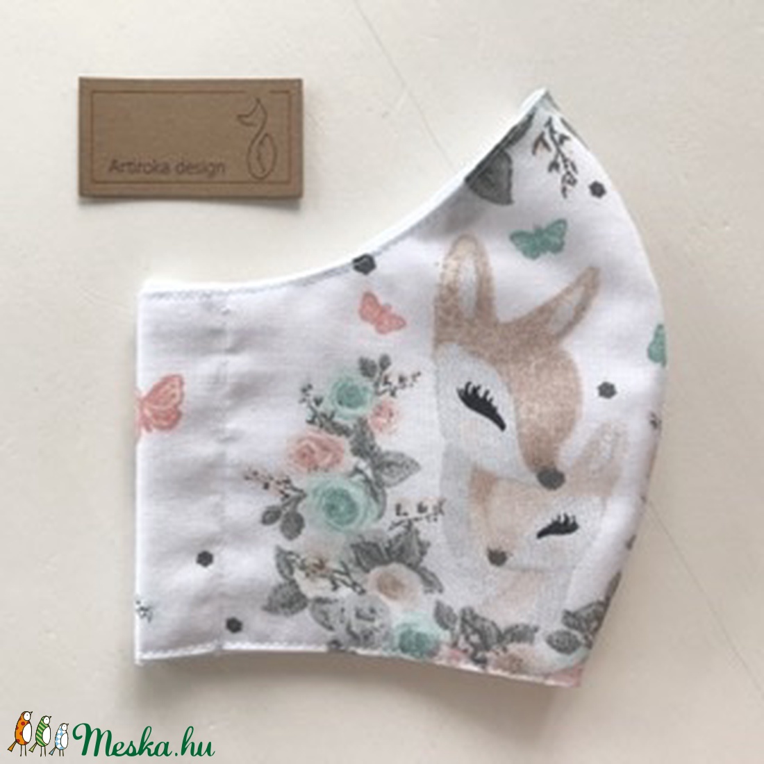 Színes őzike mintás arcmaszk, szájmaszk, maszk -  Artiroka design -  - Meska.hu