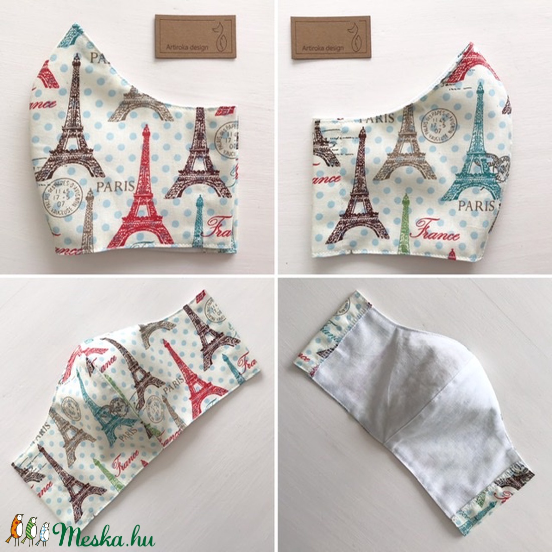 Párizs, Eiffel torony mintás arcmaszk, szájmaszk, maszk - Artiroka design -  - Meska.hu