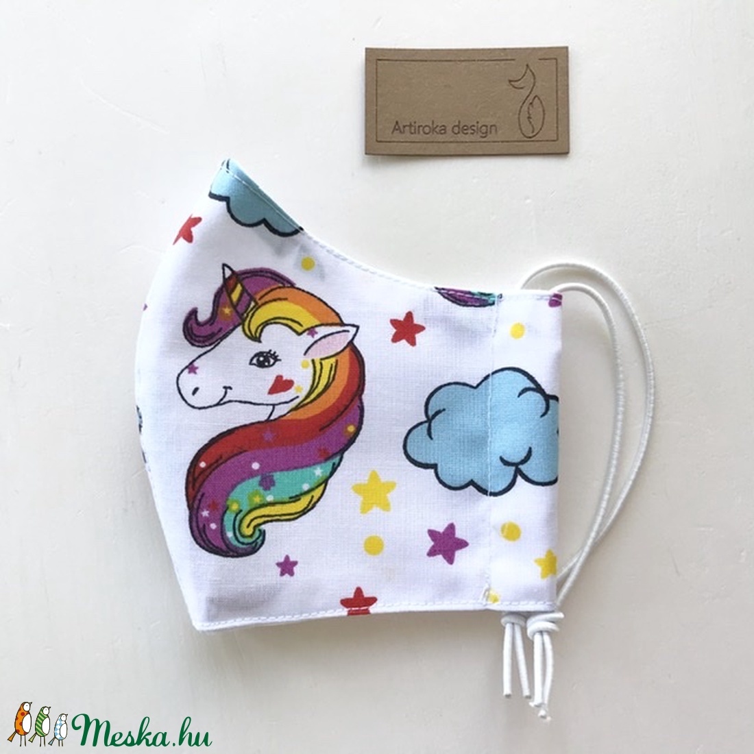 Unikornis mintás gyerek maszk  szájmaszk, arcmaszk -  Artiroka design -  - Meska.hu
