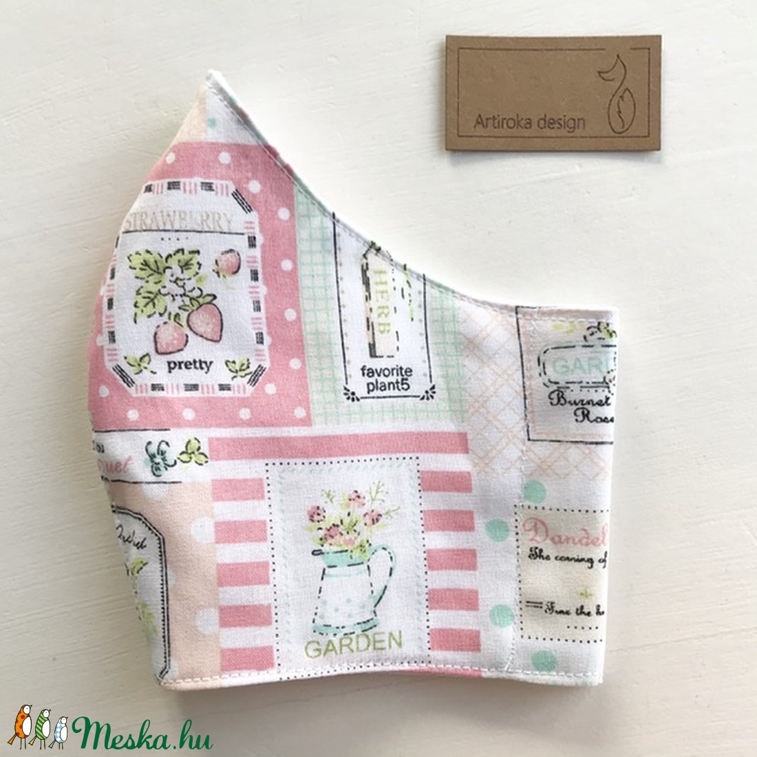 Kertész leszek, fát nevelek - kerti finomságok és szépségek mintás pamut textil arcmaszk,  maszk -  Artiroka design - gyerek - gyerek - Meska.hu