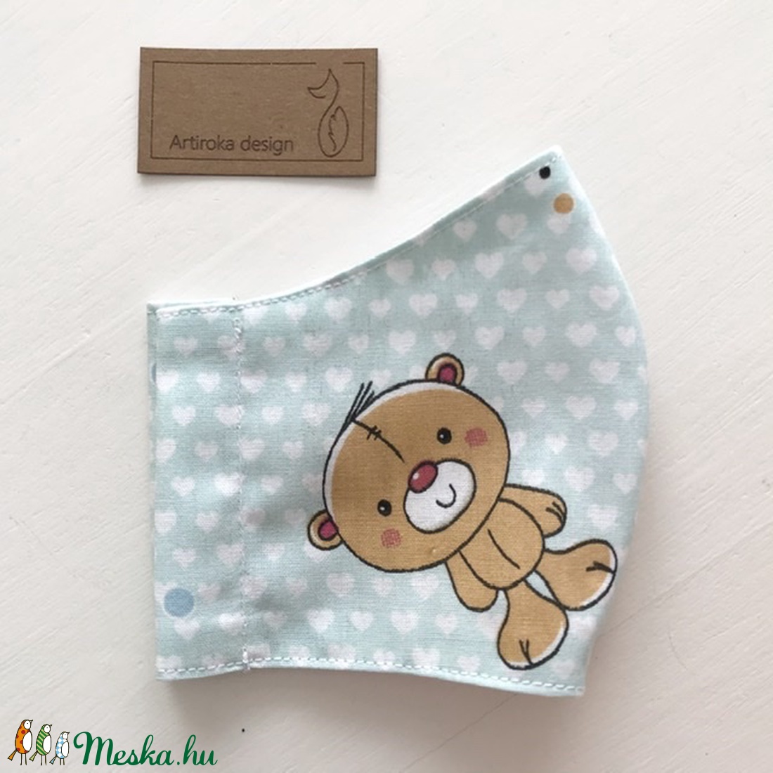 Kutya és maci mintás arcmaszk, szájmaszk, maszk, gyerek maszk -  Artiroka design -  - Meska.hu