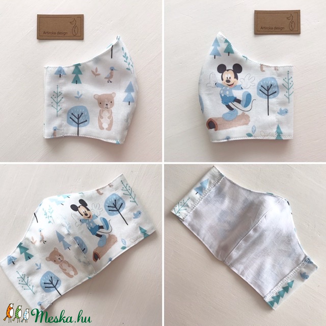 Miki egér mintás arcmaszk, szájmaszk, maszk - Artiroka design -  - Meska.hu