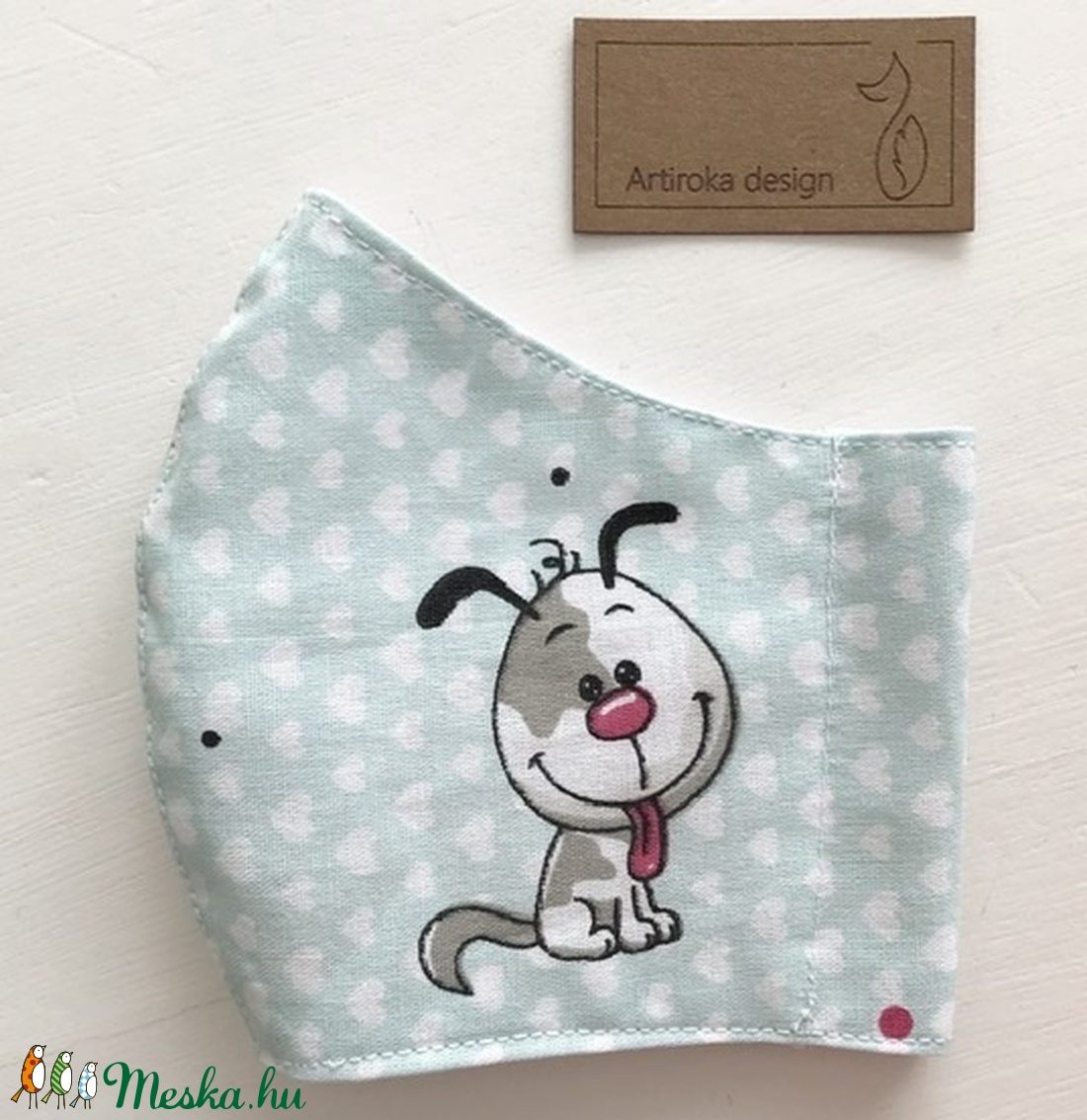 Kutya és maci mintás arcmaszk, szájmaszk, maszk, gyerek maszk -  Artiroka design -  - Meska.hu