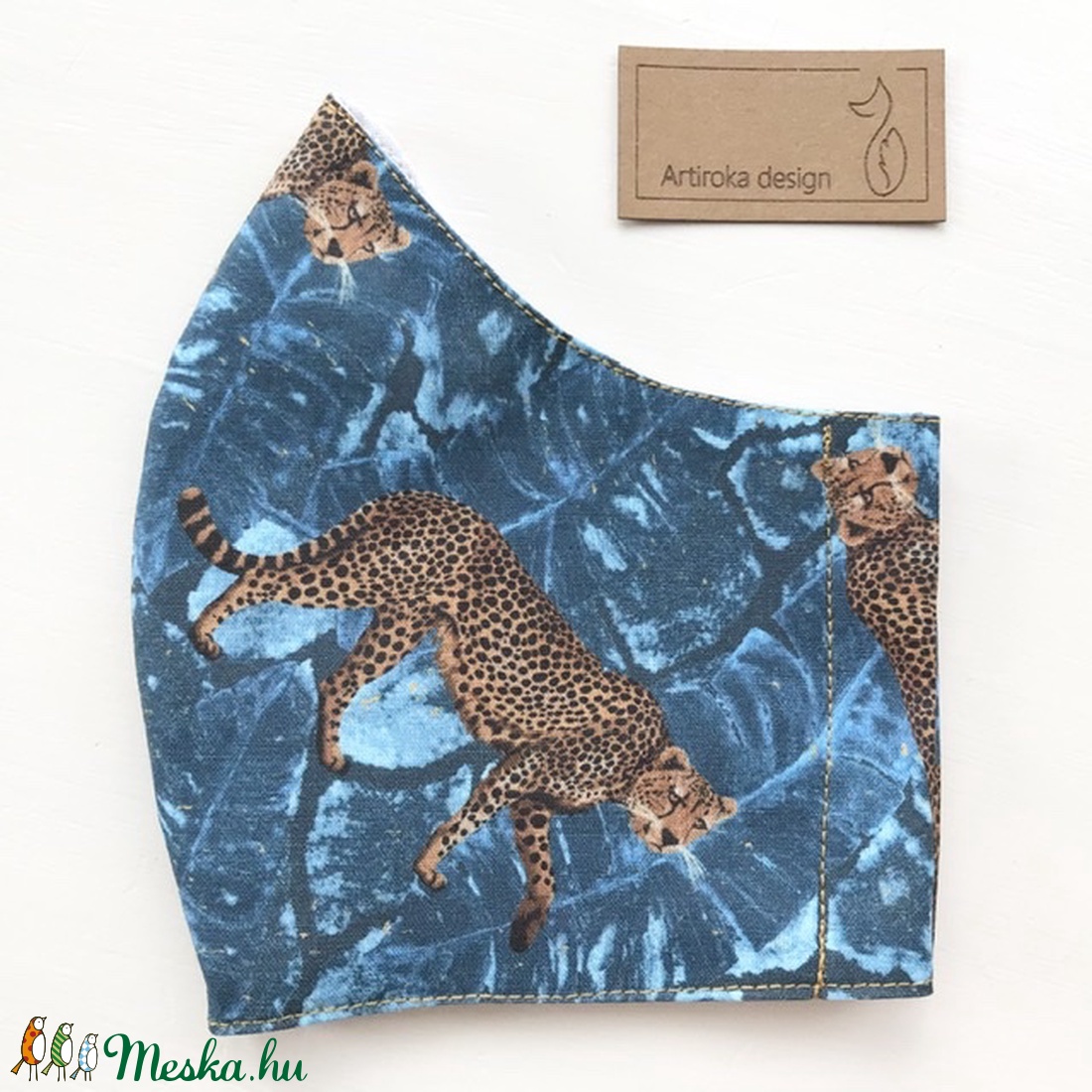 Leopárd mintás prémium szájmaszk, maszk, arcmaszk - Artiroka design - gyerek - gyerek - Meska.hu