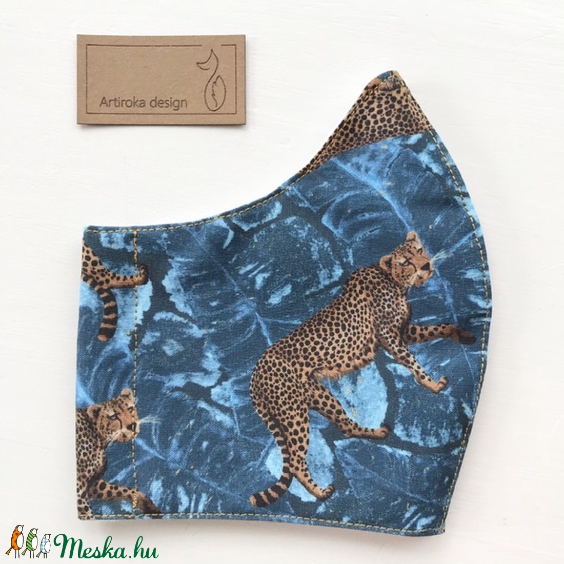 Leopárd mintás prémium szájmaszk, maszk, arcmaszk - Artiroka design - gyerek - gyerek - Meska.hu