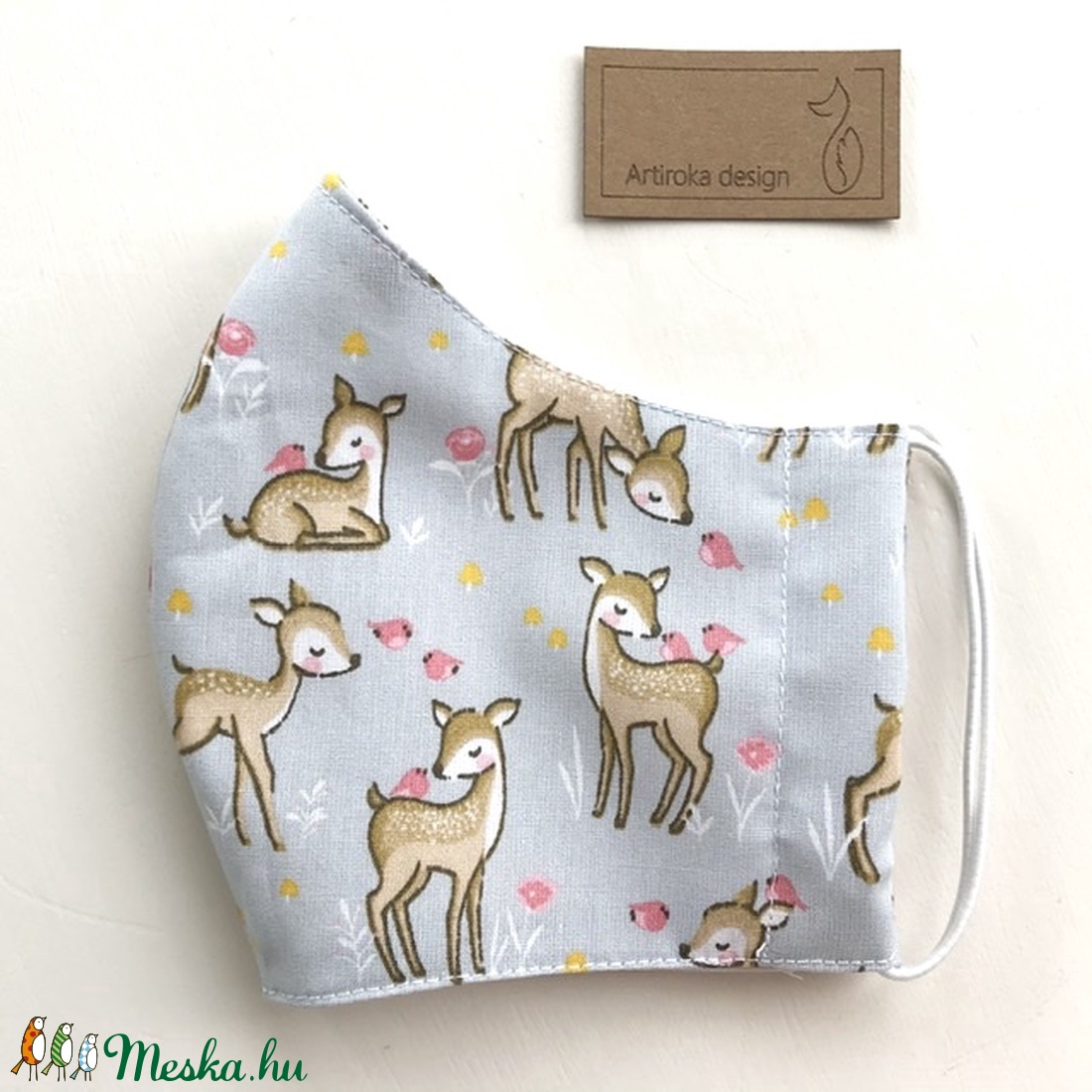 Bambi, őzike mintás prémium maszk, gyerek maszk, szájmaszk, arcmaszk prémium pamut textilből-  Artiroka design  -  - Meska.hu