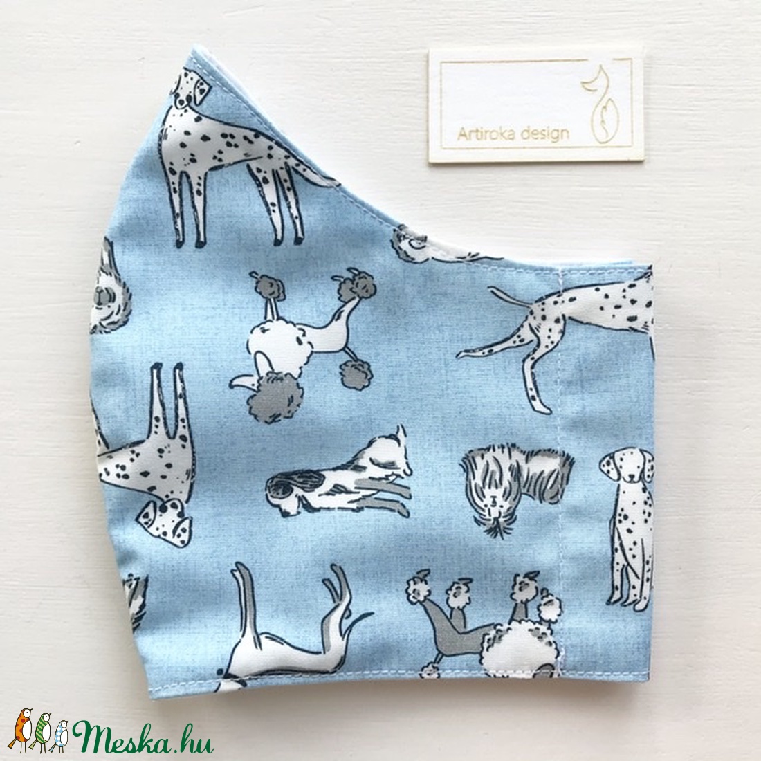 Kutya mintás prémium arcmaszk, szájmaszk, maszk - Artiroka design -  - Meska.hu
