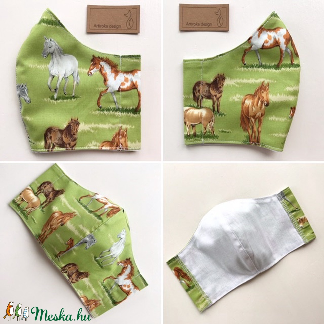 Lovas, ló mintás prémium arcmaszk, szájmaszk, gyerekmaszk, maszk - Artiroka design - gyerek - gyerek - Meska.hu
