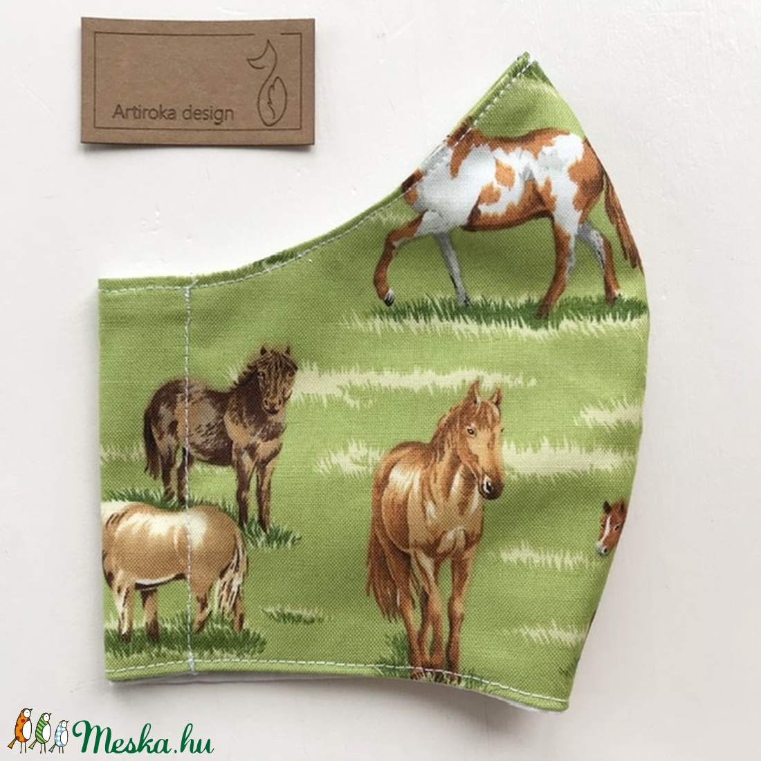 Lovas, ló mintás prémium arcmaszk, szájmaszk, gyerekmaszk, maszk - Artiroka design - gyerek - gyerek - Meska.hu