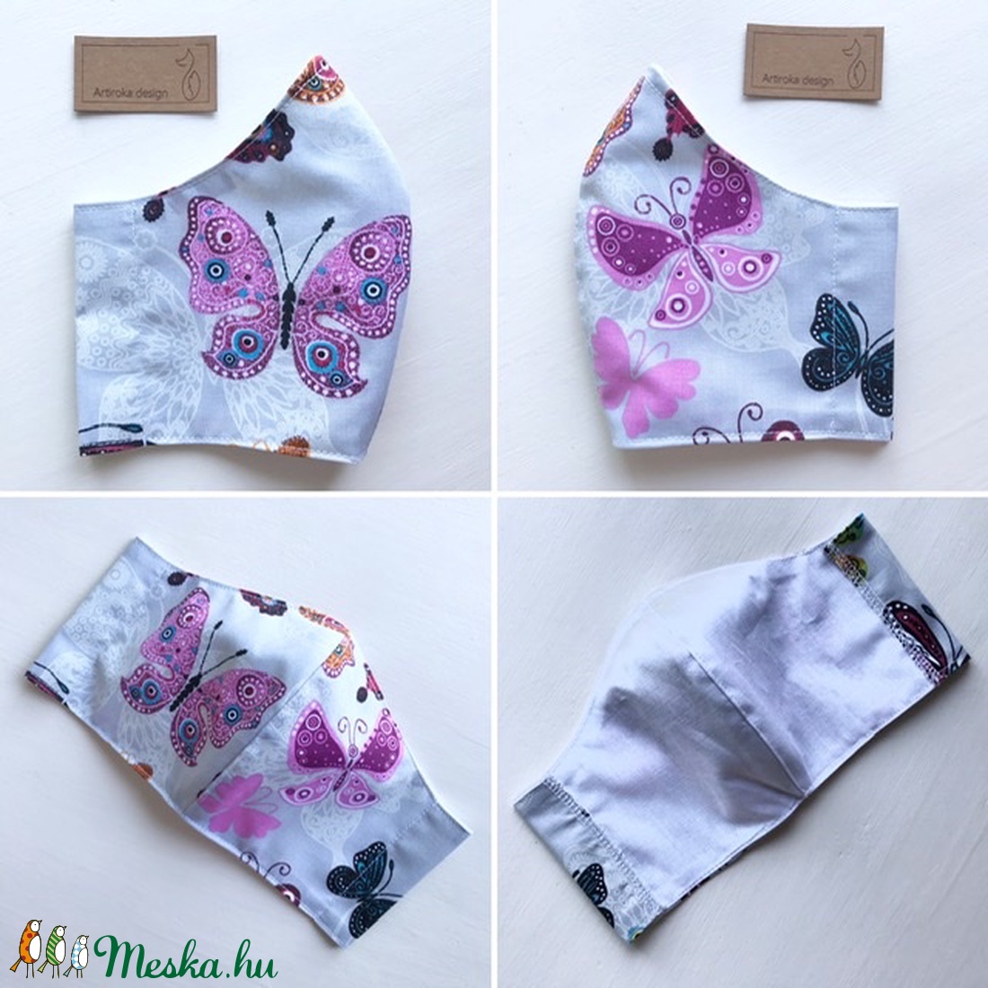 Pillangó mintás női arcmaszk, szájmaszk, maszk, gyerekmaszk - Artiroka design - női - női - Meska.hu