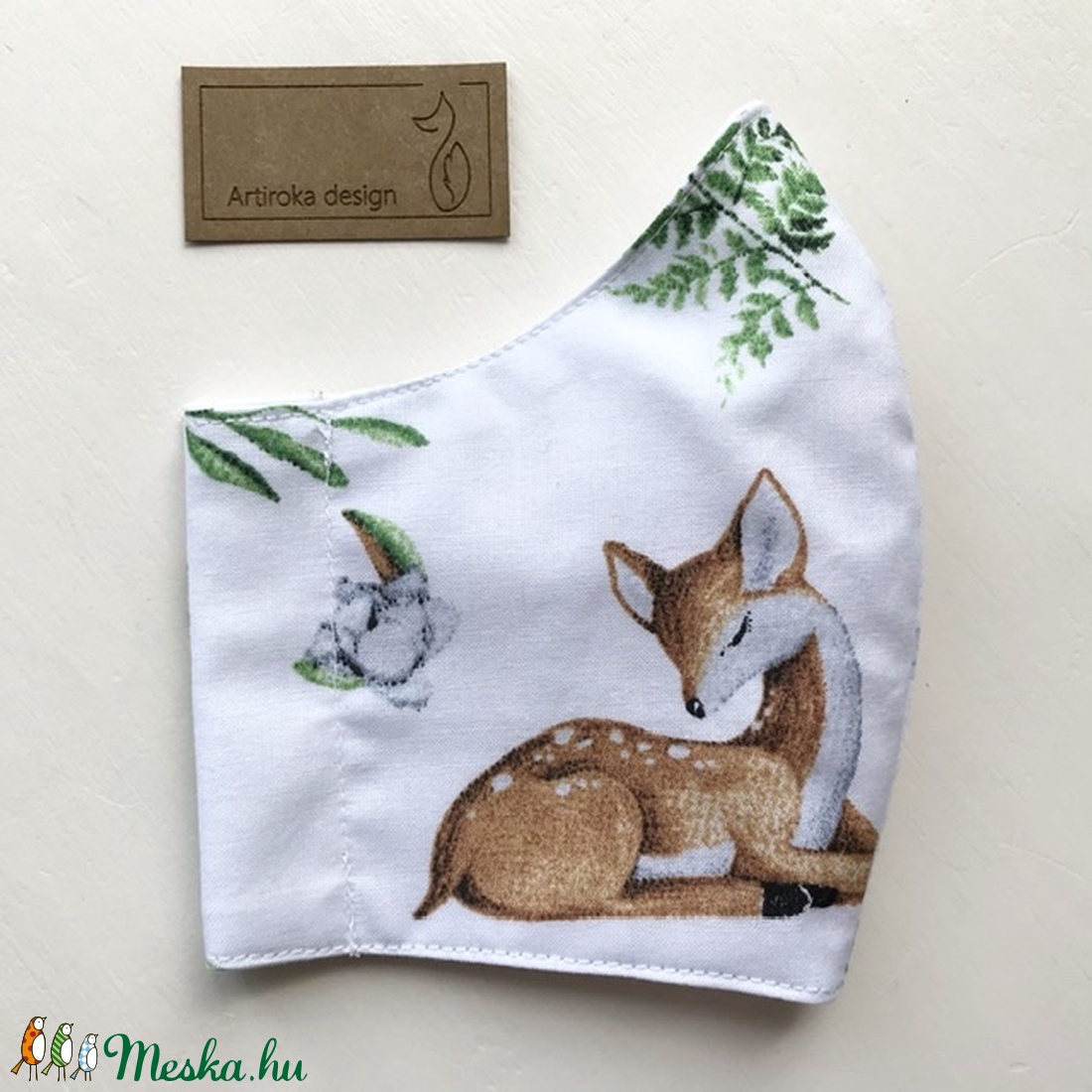 Őzike mintás  arcmaszk, szájmaszk, maszk - Artiroka design - női - női - Meska.hu