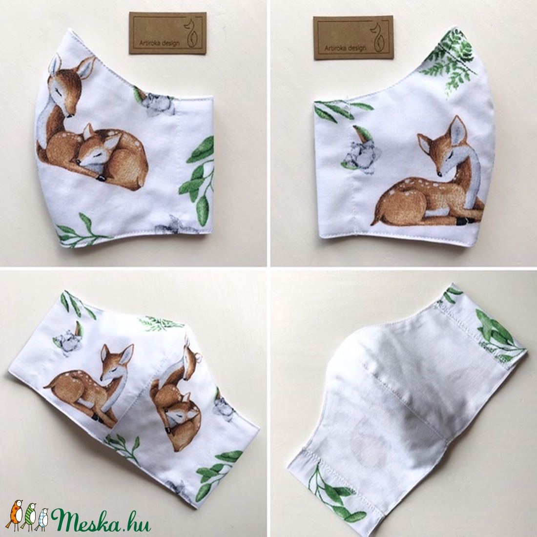 Női - Őzike mintás arcmaszk, szájmaszk, maszk - Artiroka design -  - Meska.hu