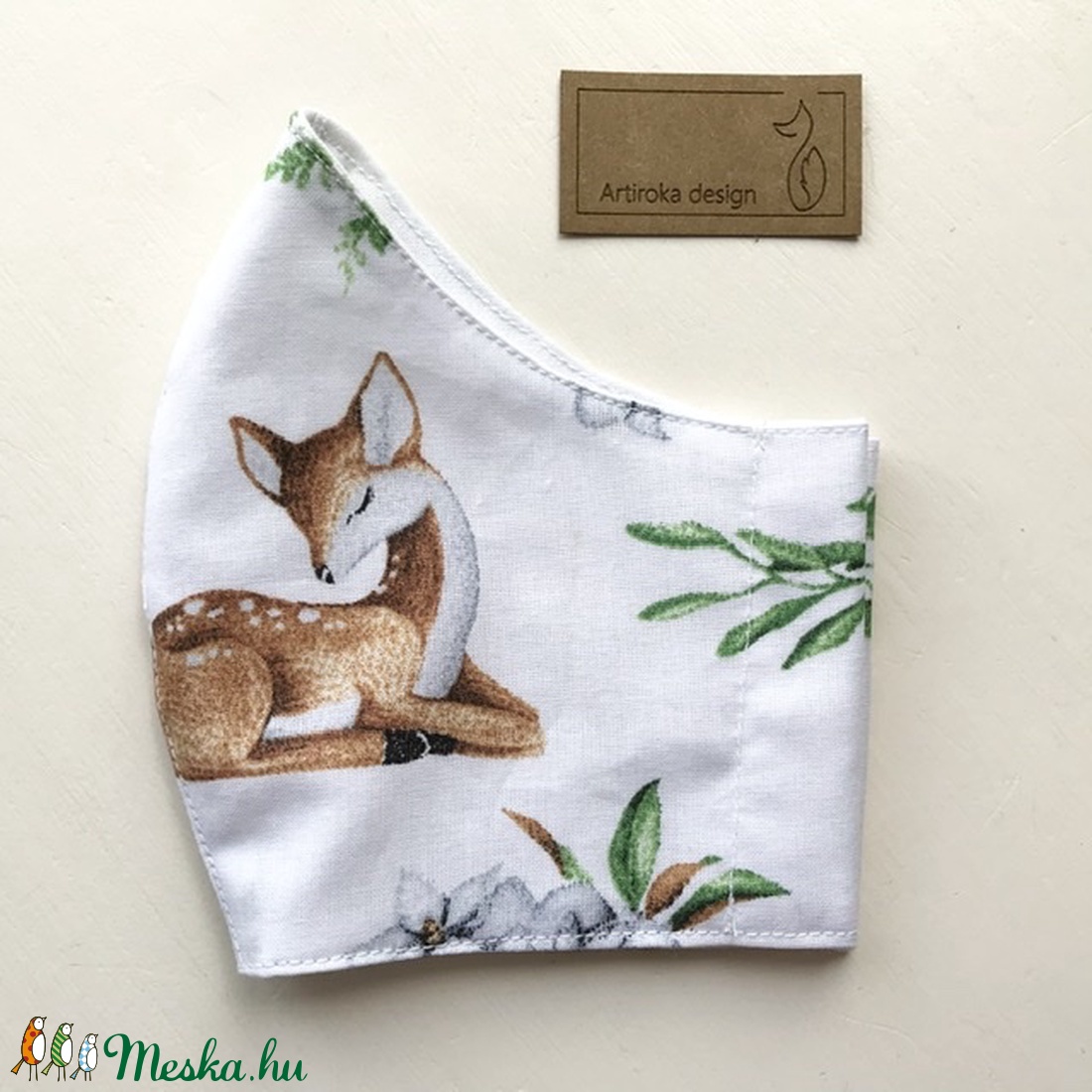 Női - Őzike mintás arcmaszk, szájmaszk, maszk - Artiroka design -  - Meska.hu