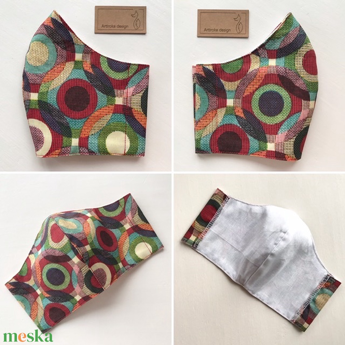 Kör a körben, vidám színes arcmaszk, szájmaszk, maszk, gyerekmaszk  - Artiroka design - női - női - Meska.hu