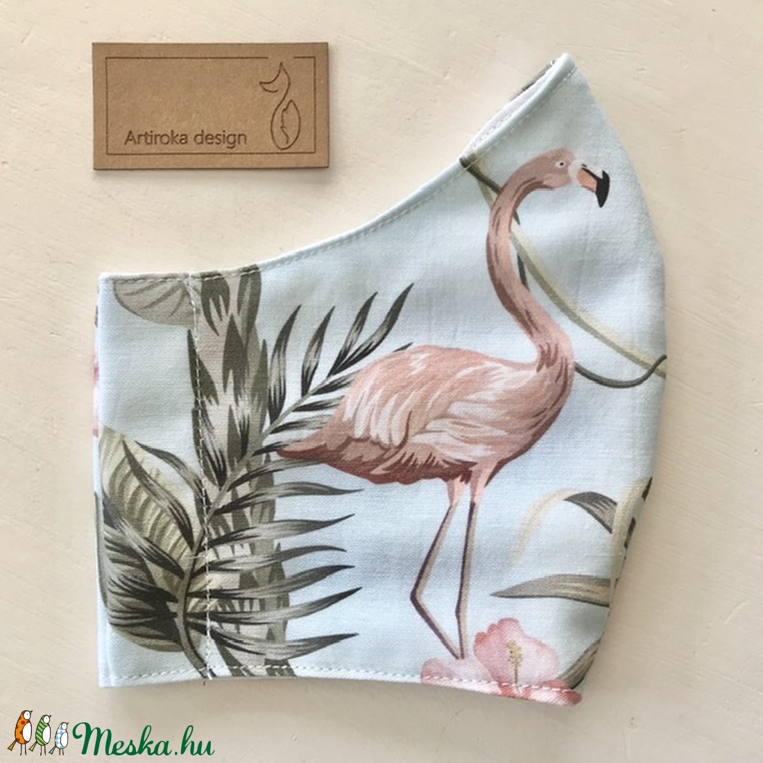 Flamingó mintás prémium arcmaszk, szájmaszk, maszk - Artiroka design - női - női - Meska.hu