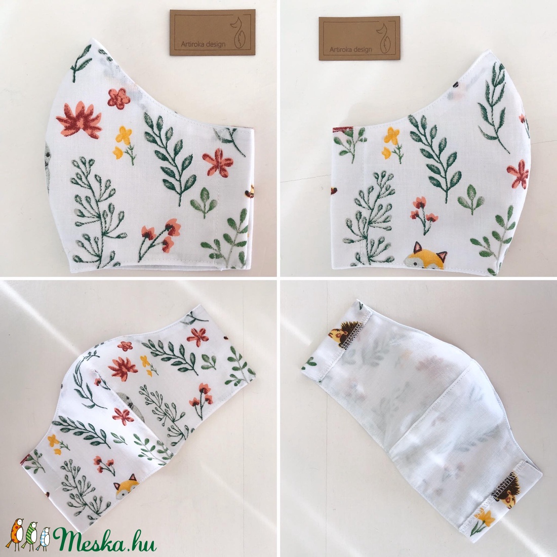 Kukucskáló róka mintás szájmaszk, maszk, arcmaszk - maszk - XS MÉRETBEN - Artiroka design - gyerek - gyerek - Meska.hu