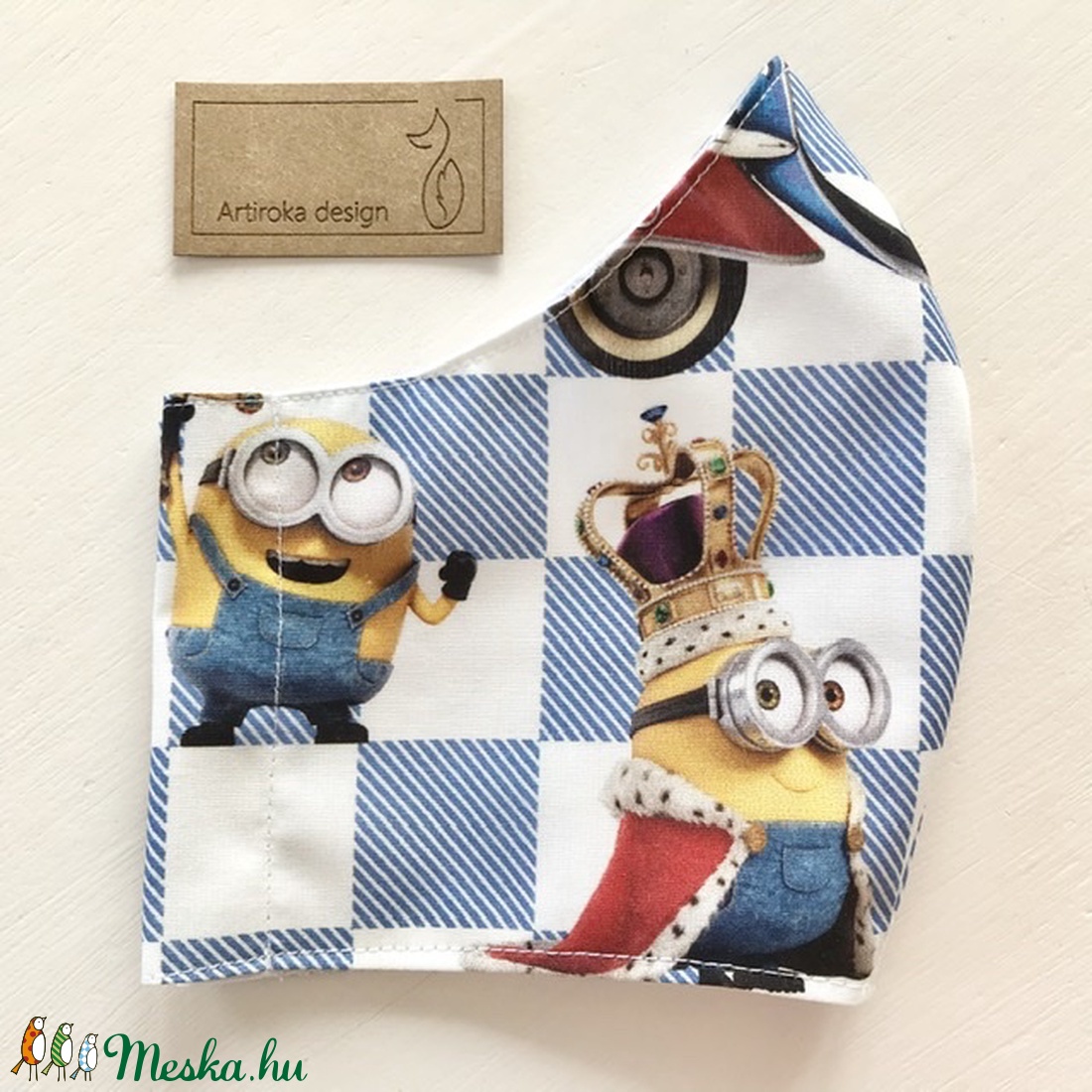  Minyon  mintás kék színű szájmaszk, maszk, arcmaszk - Artiroka design - gyerek - gyerek - Meska.hu