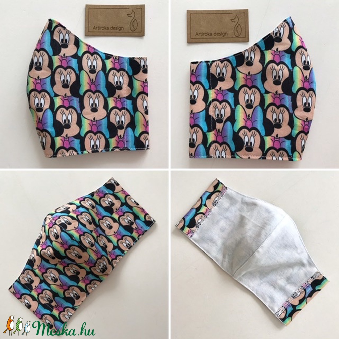 Miki egér mintás PRÉMIUM pamut arcmaszk, szájmaszk, maszk, gyerekmaszk - XS méret -  - Artiroka design - gyerek - gyerek - Meska.hu
