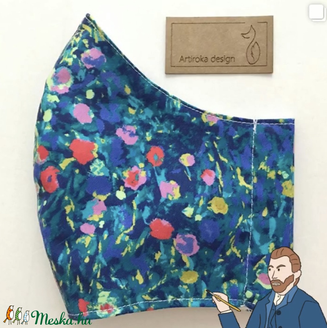 Virágos rét  - Impresszionista festmény mintás arcmaszk, szájmaszk -   Artiroka design - női - női - Meska.hu