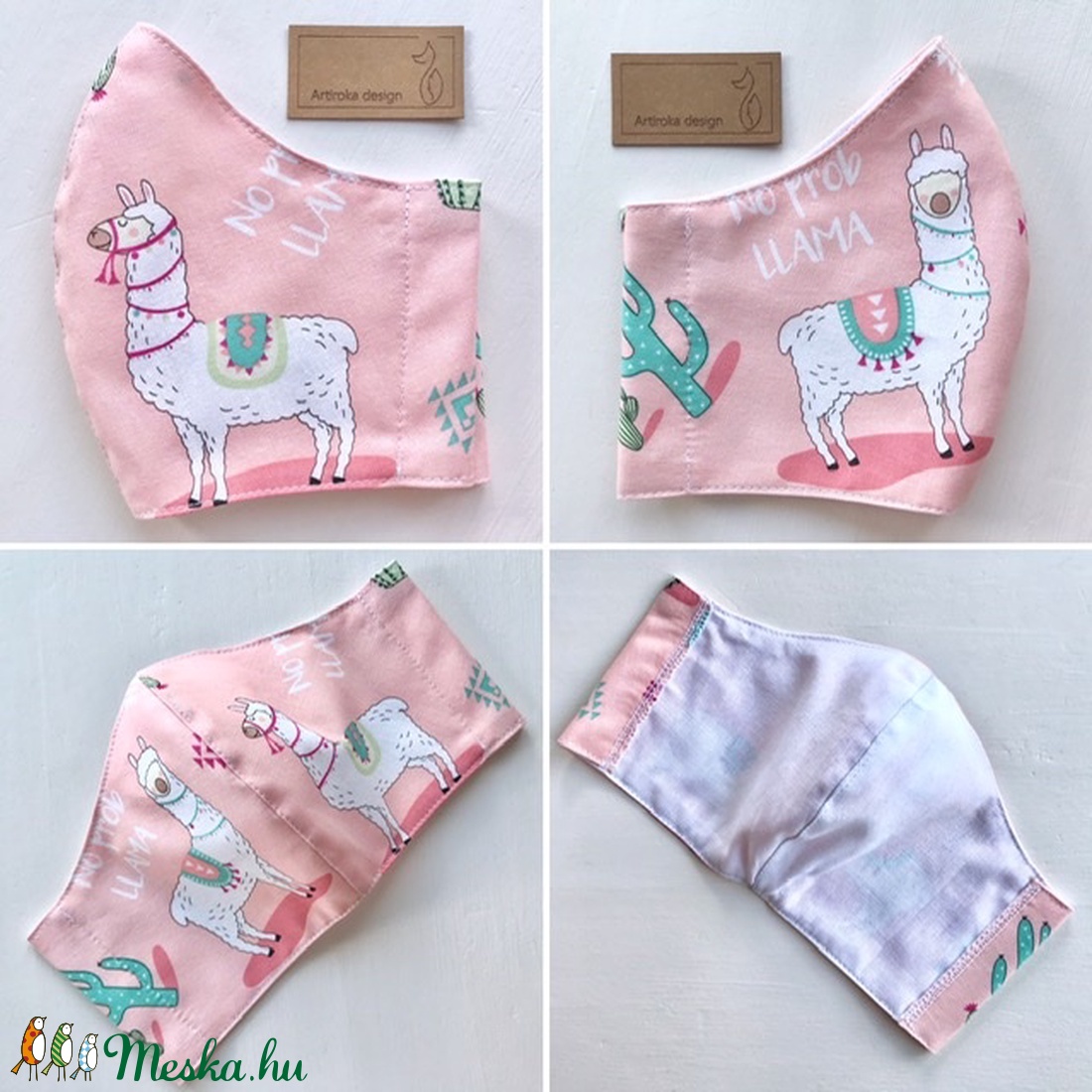 Ha rajtad a Láma, nincs DRÁMA! Láma mintás PRÉMIUM pamut textil arcmaszk, szájmaszk, maszk -  Artiroka design - női - női - Meska.hu