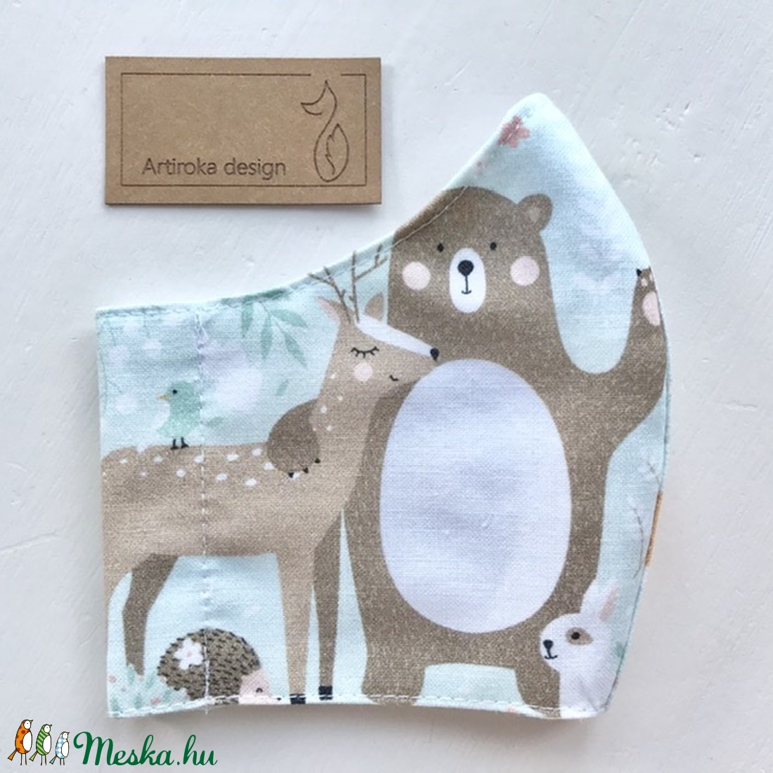 Erdő állatai mintás prémium maszk, arcmaszk, szájmaszk, gyerekmaszk - Artiroka design - gyerek - gyerek - Meska.hu