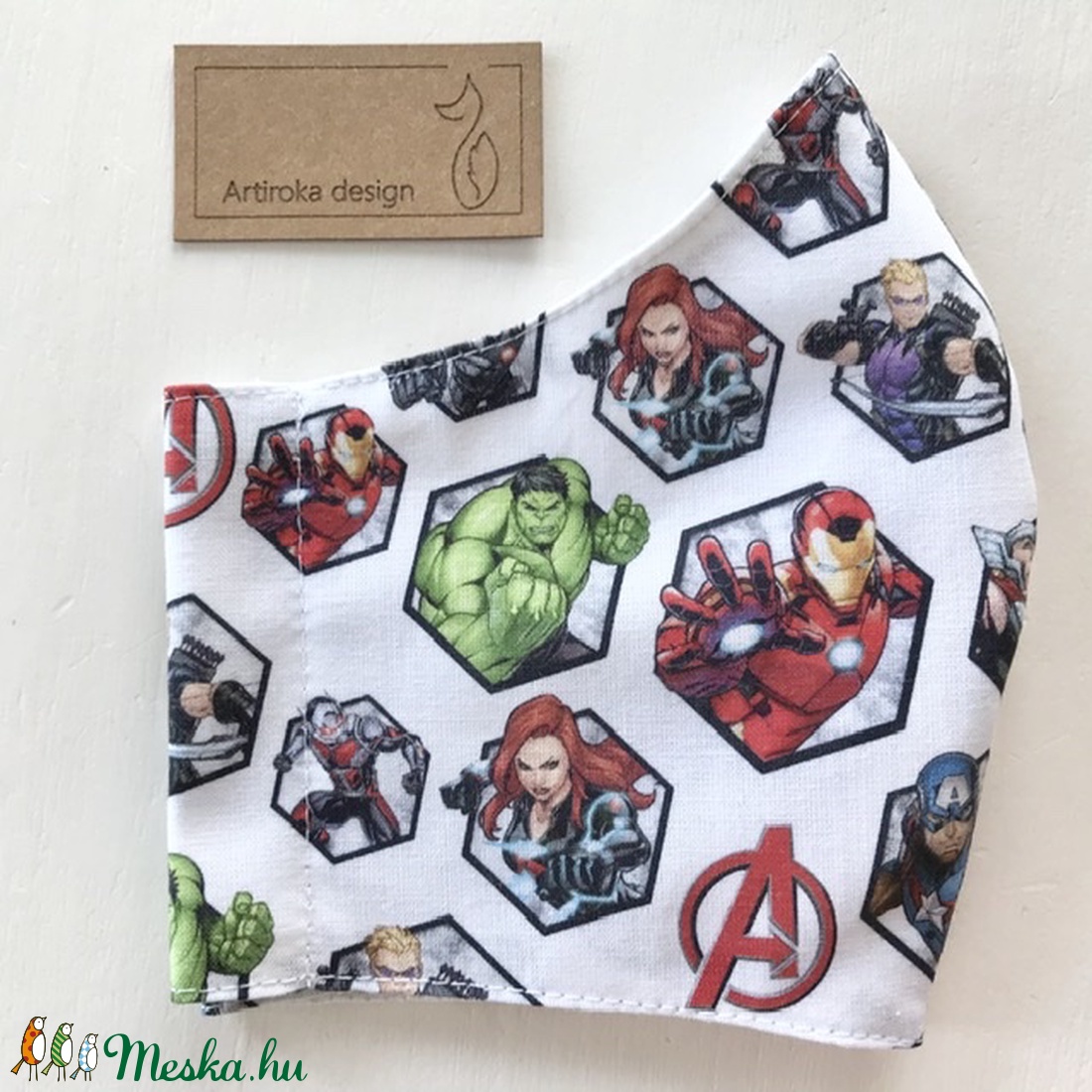 Marvel hősök, Vasember mintás pasztell szürke arcmaszk, szájmaszk, maszk - Artiroka design - gyerek - gyerek - Meska.hu