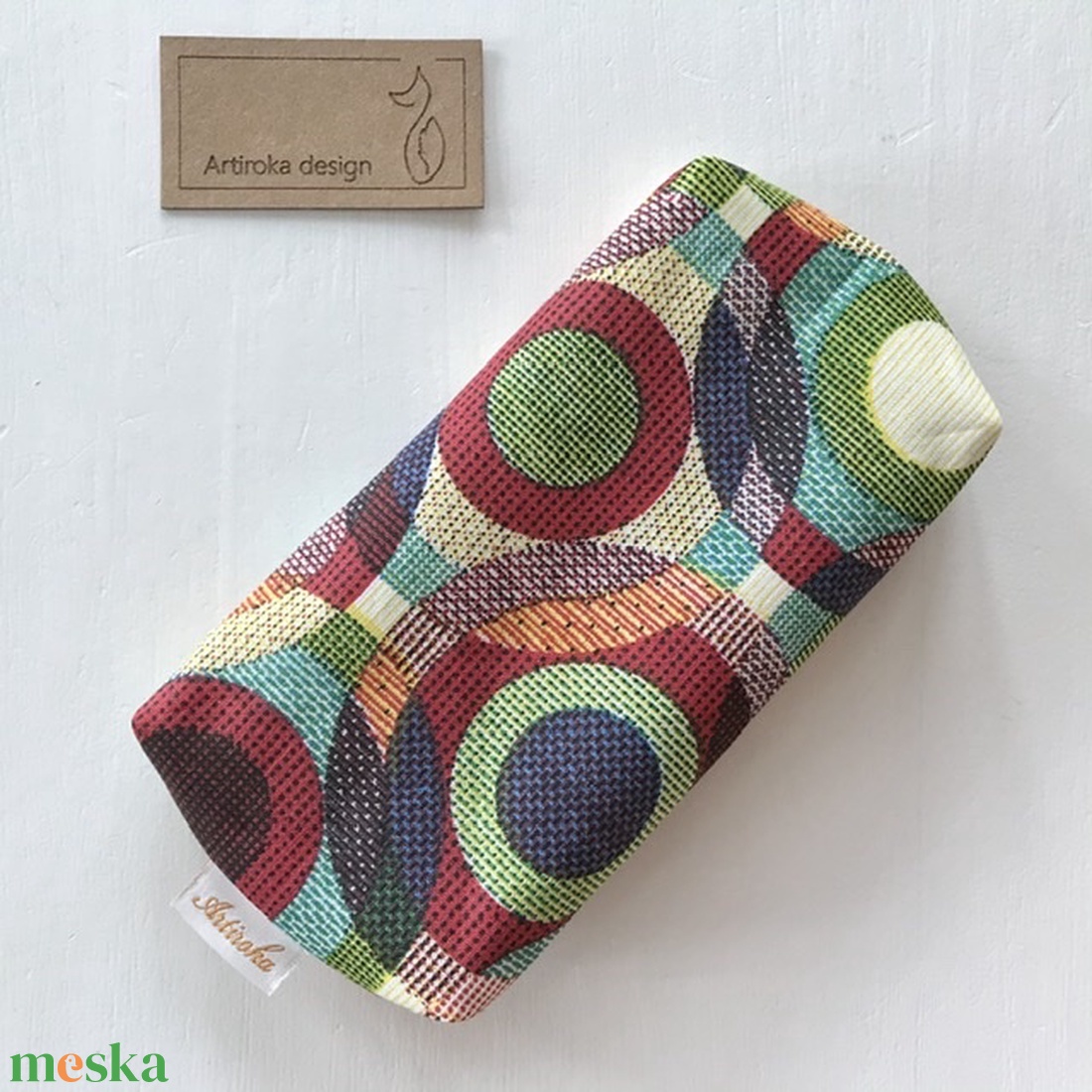 Kör a körben mintás színes, bélelt papírzsebkendő tartó - Artiroka design - táska & tok - pénztárca & más tok - zsebkendőtartó tok - Meska.hu