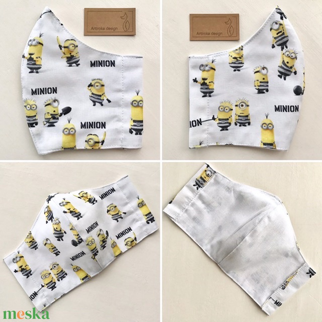  Minyon  mintás prémium szájmaszk, maszk, arcmaszk  - Artiroka design - gyerek - gyerek - Meska.hu