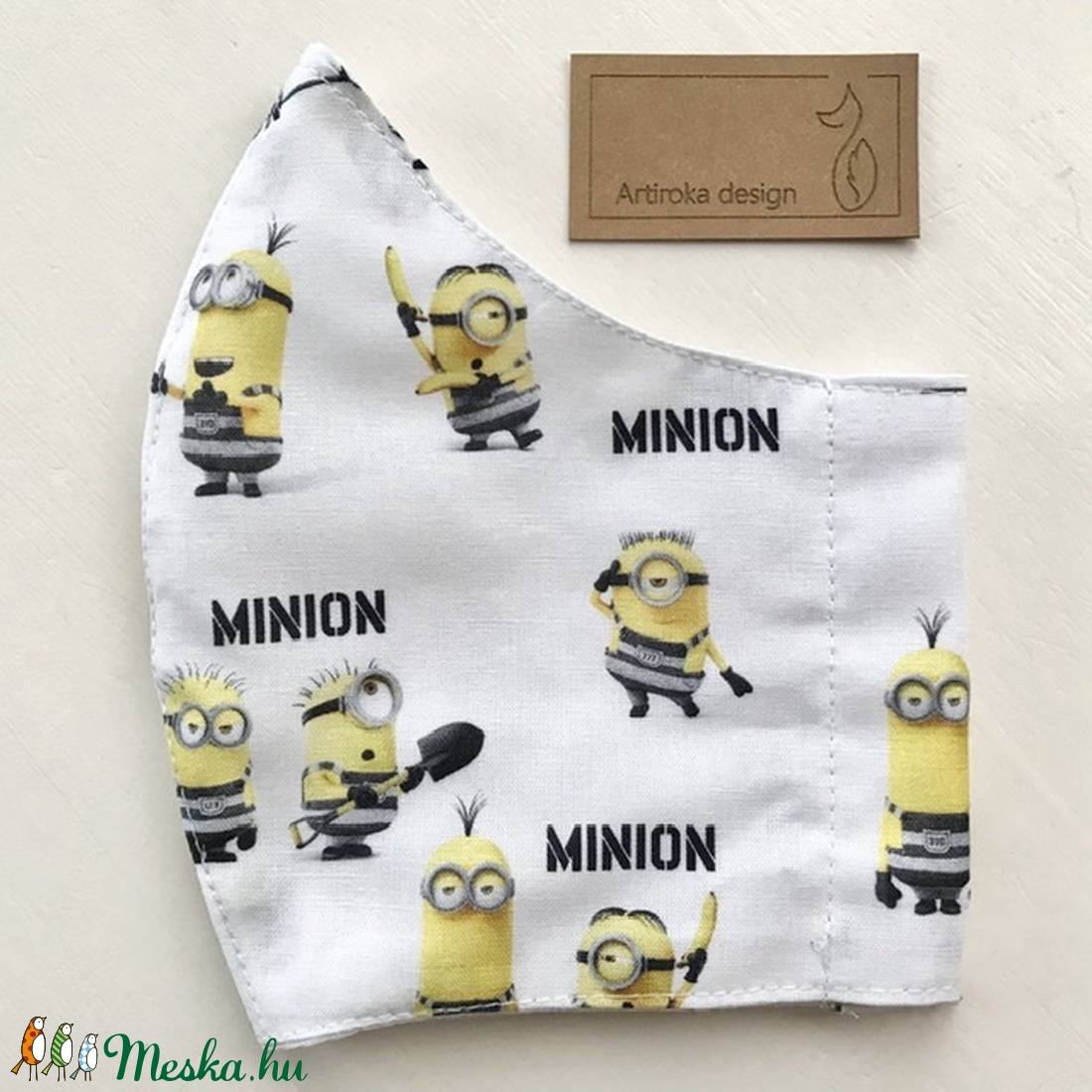  Minyon  mintás prémium szájmaszk, maszk, arcmaszk - Artiroka design - gyerek - gyerek - Meska.hu