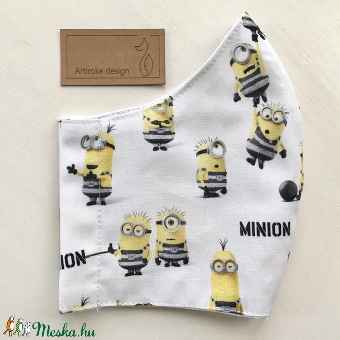  Minyon  mintás prémium szájmaszk, maszk, arcmaszk - Artiroka design - gyerek - gyerek - Meska.hu