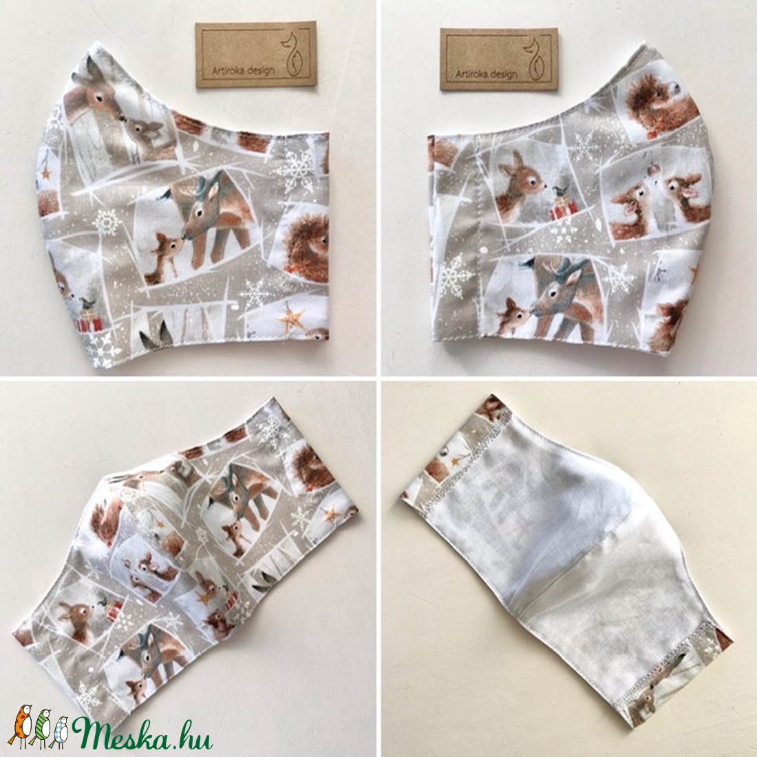 Bambi, őzike mintás prémium maszk, gyerek maszk, szájmaszk, arcmaszk prémium pamut textilből-  Artiroka design  - női - női - Meska.hu