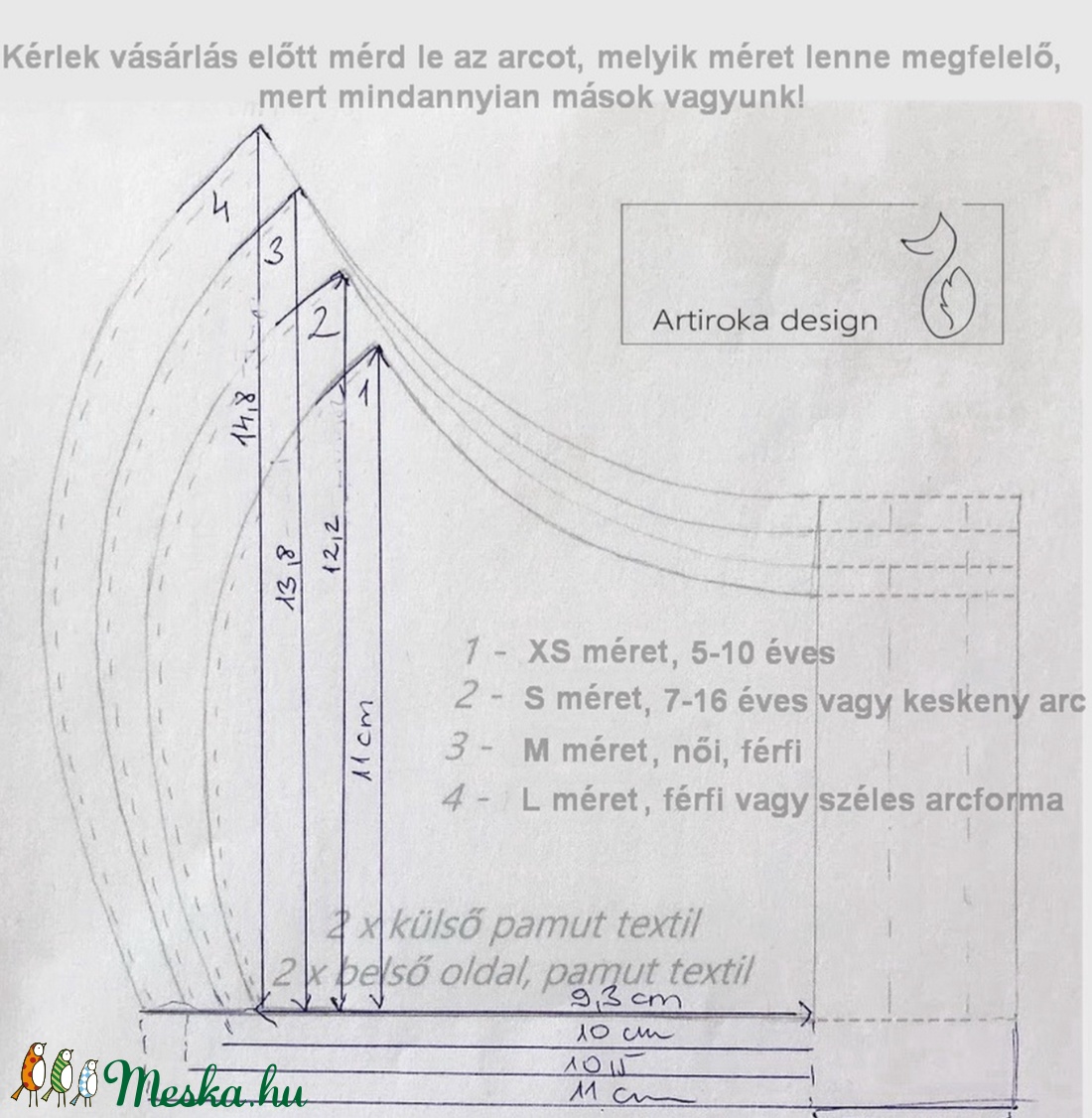 Piroska és a farkas mintás prémium maszk, gyerek maszk, szájmaszk, arcmaszk -  Artiroka design  - maszk, arcmaszk - női - Meska.hu