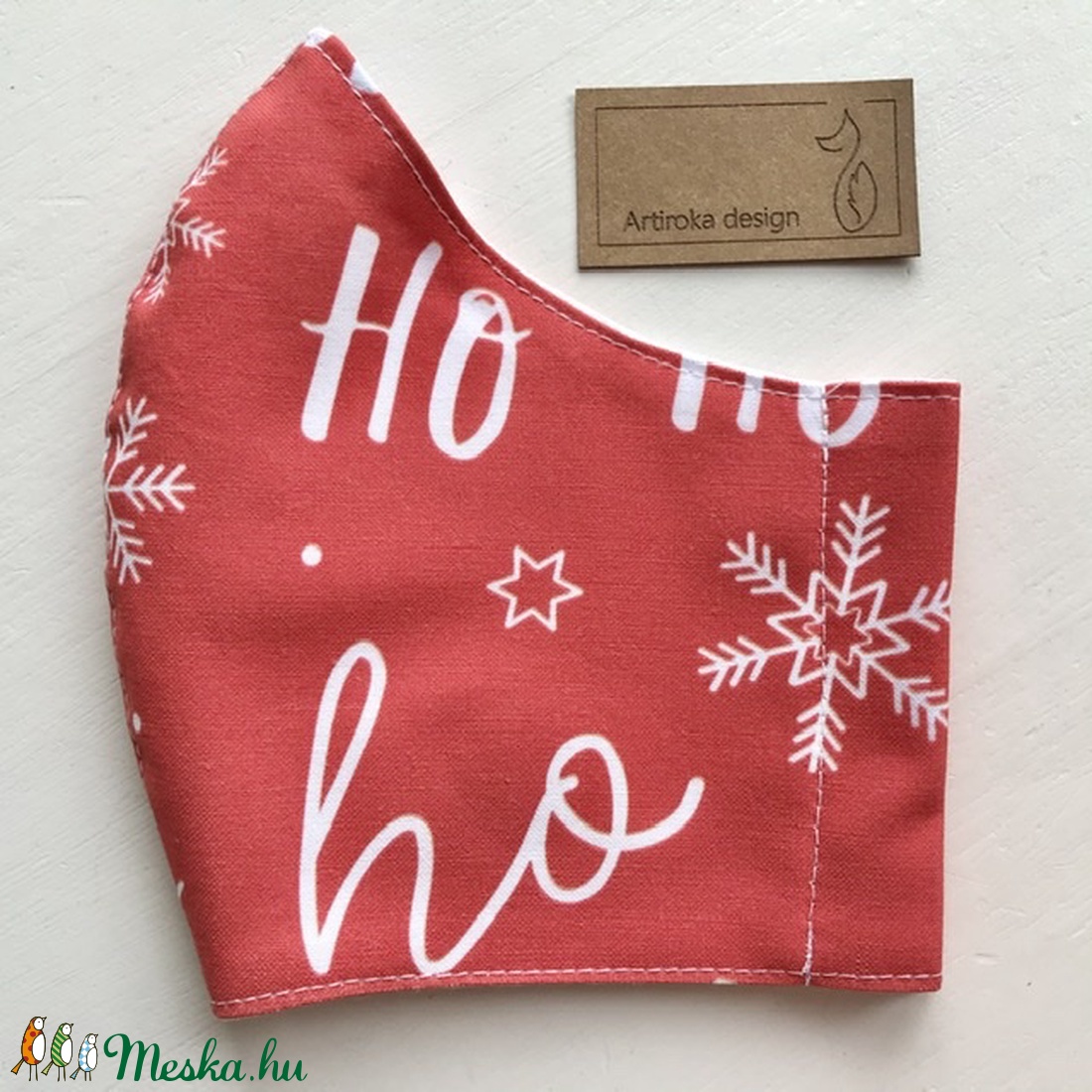 Ho-ho-ho, hamarosan itt a Télapó! - prémium pamut textilből készült maszk, arcmaszk, gyerekmaszk  - Artiroka design  - női - női - Meska.hu