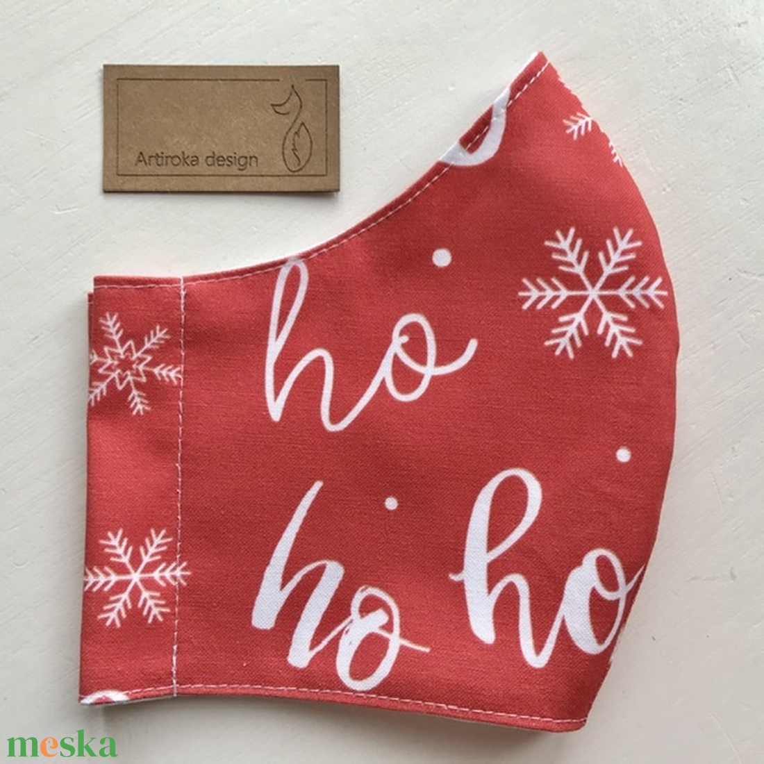 Ho-ho-ho, hamarosan itt a Télapó! - prémium pamut textilből készült maszk, arcmaszk, gyerekmaszk  - Artiroka design  - női - női - Meska.hu
