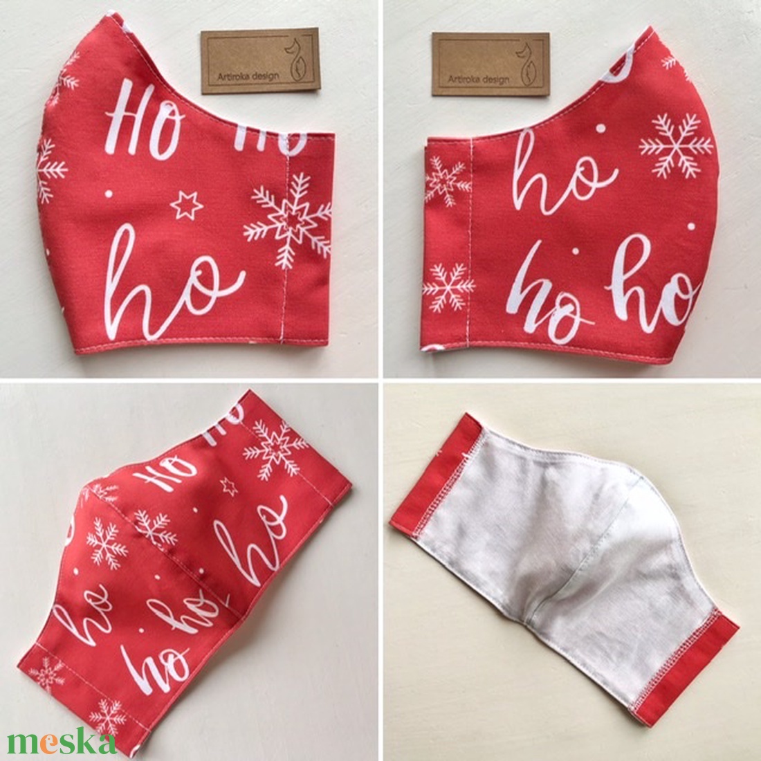 Ho-ho-ho, hamarosan itt a Télapó! - prémium pamut textilből készült maszk, arcmaszk, gyerekmaszk  - Artiroka design  - női - női - Meska.hu
