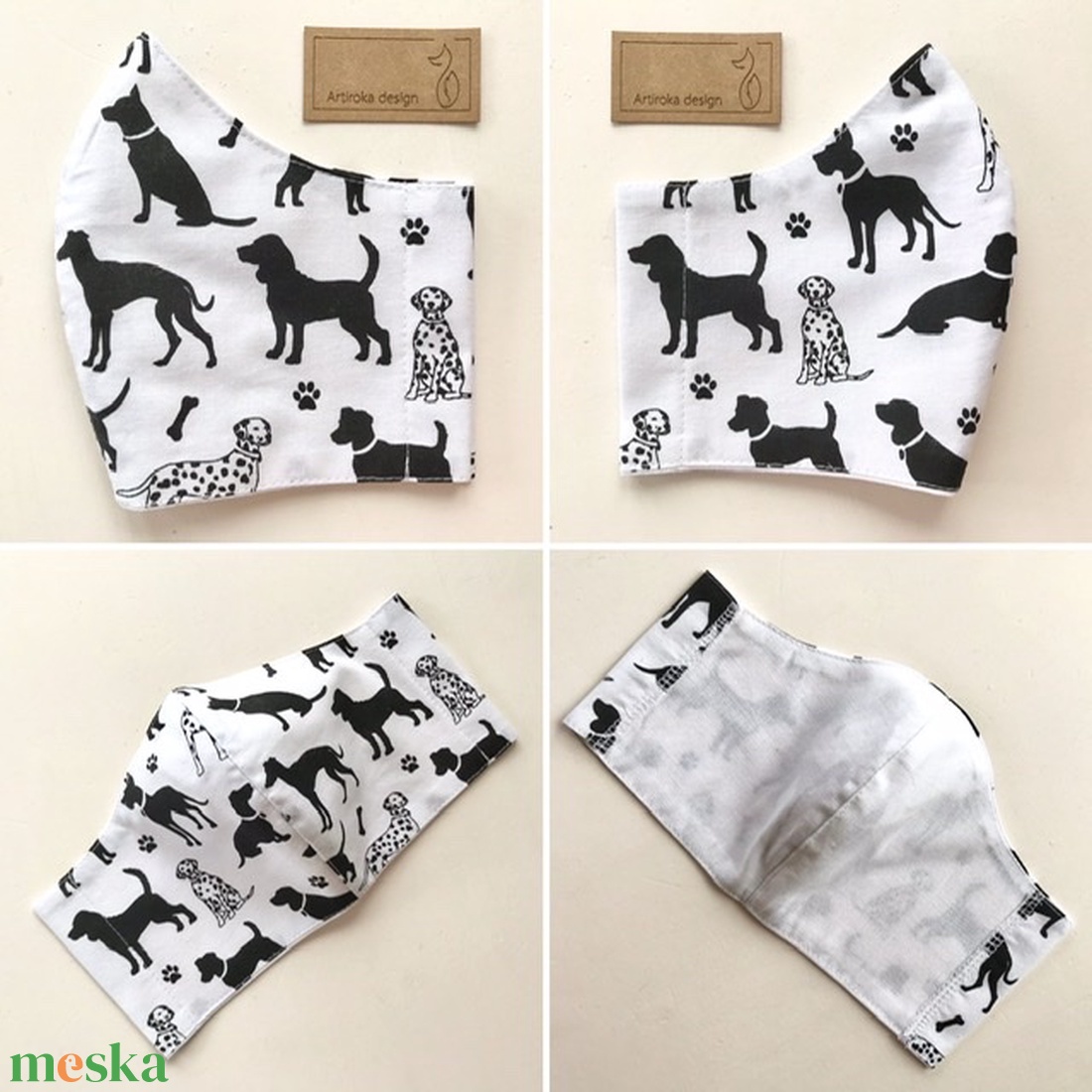 Kutya mintás pamut arcmaszk, szájmaszk, maszk, gyerekmaszk - tacskó, beagle - Artiroka design - gyerek - gyerek - Meska.hu