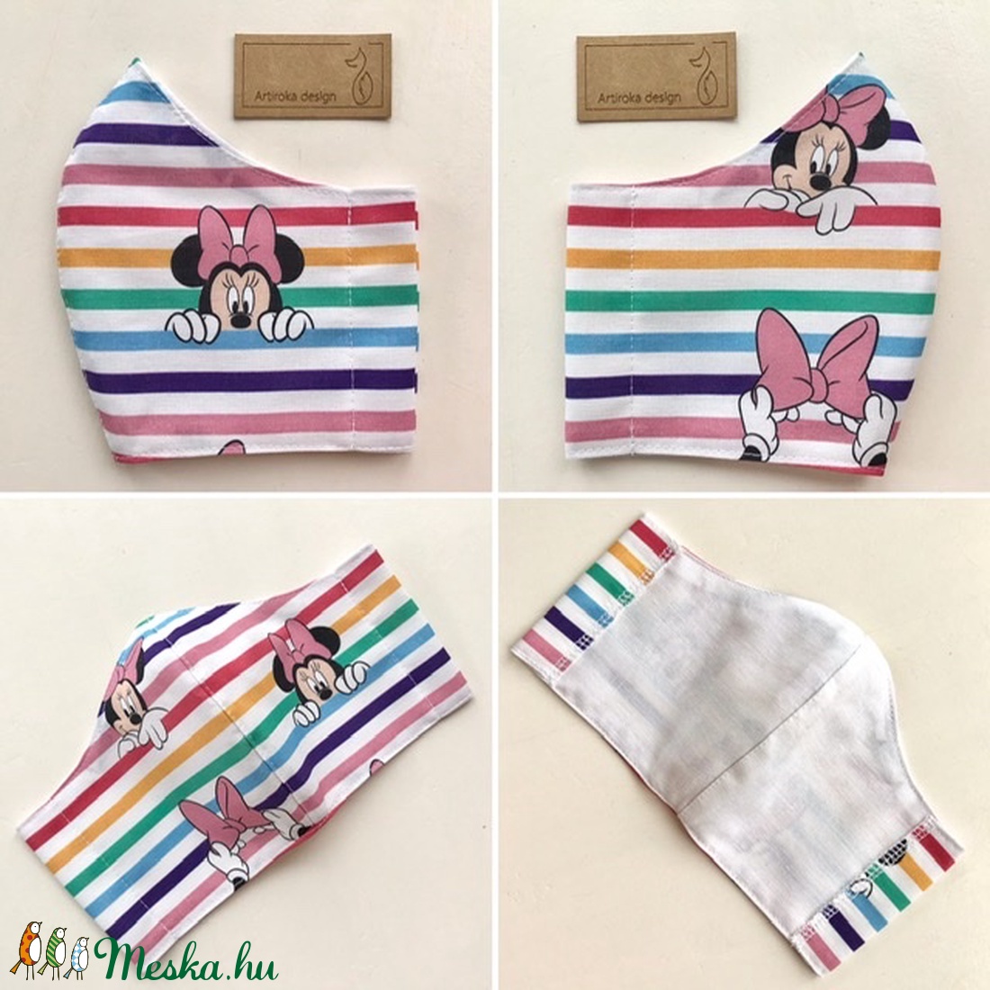 Miki egér PRÉMIUM pamut arcmaszk, szájmaszk, maszk, gyerek maszk - Mickey és Minnie  - Artiroka design - női - női - Meska.hu