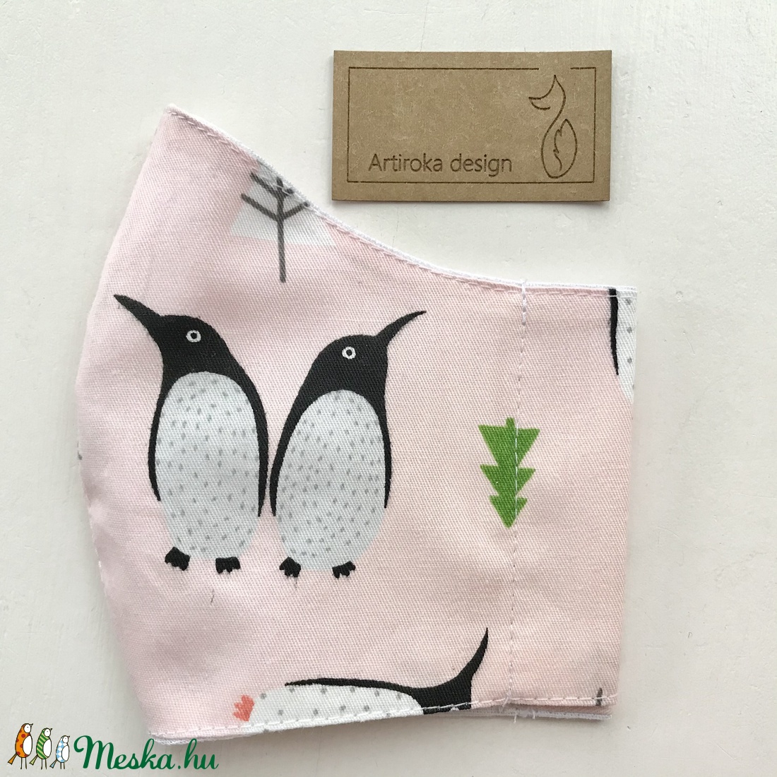 Pingvin mintás pamut textil arcmaszk, szájmaszk, maszk, gyerekmaszk -   Artiroka design - gyerek - gyerek - Meska.hu