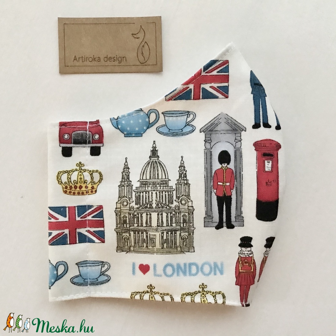 I love London mintás prémium arcmaszk, szájmaszk, gyerek maszk - Artiroka design - férfi & uniszex - férfi & uniszex - Meska.hu