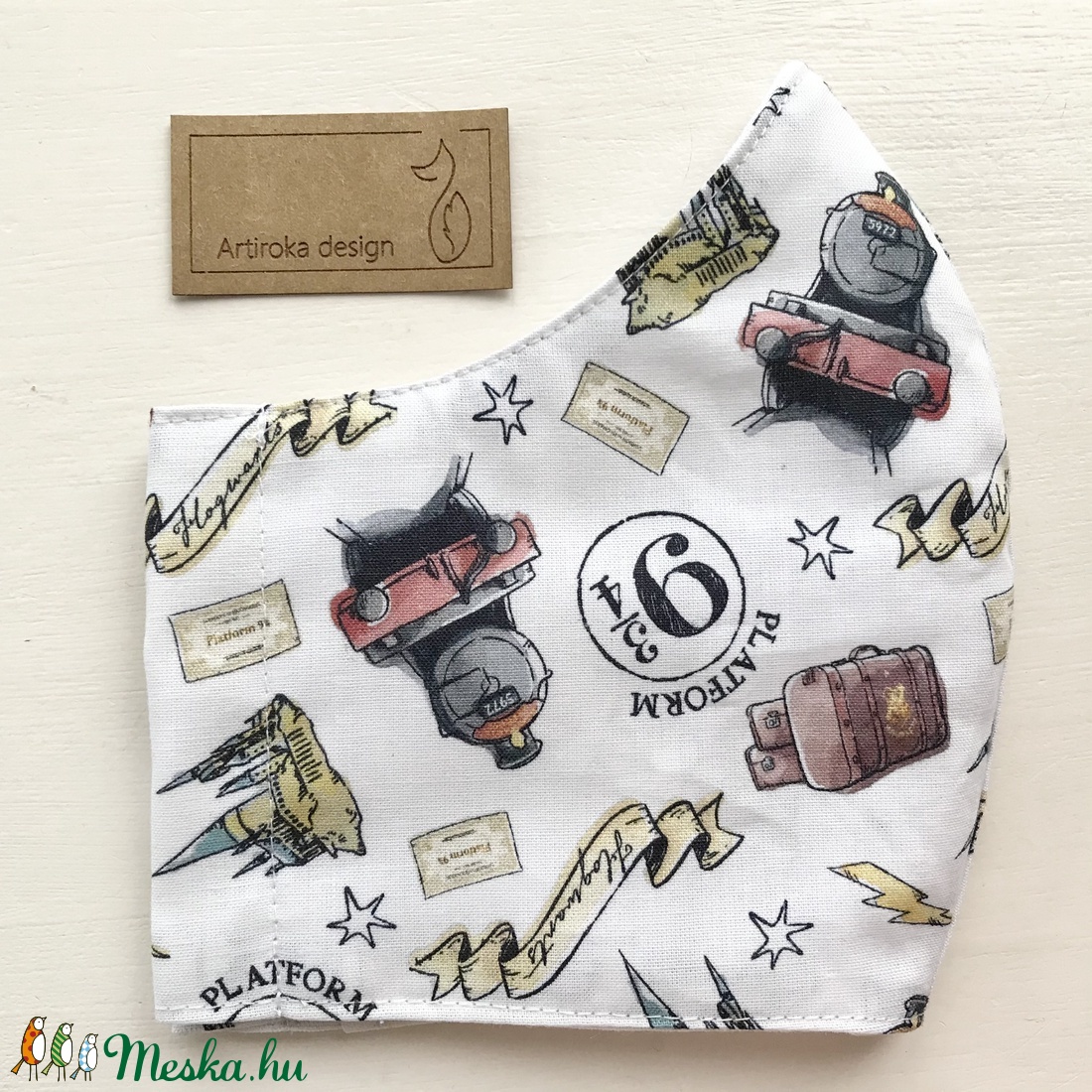 Harry Potter Roxfort expressz mintás szűrőbetét tartós maszk, szájmaszk - egyedi megrendelés M méret  - Artiroka design - férfi & uniszex - férfi & uniszex - Meska.hu