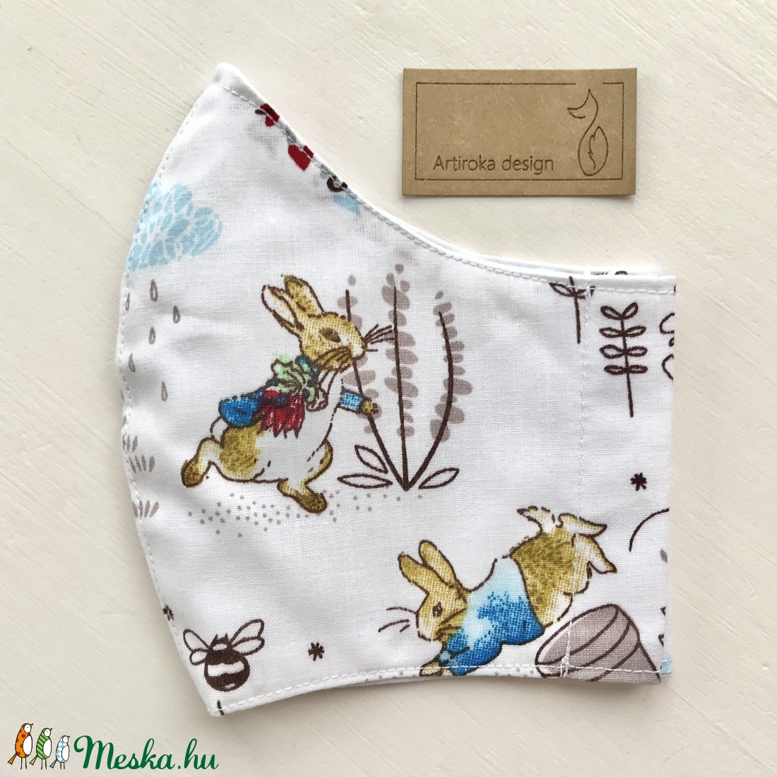 Nyuszi mintás arcmaszk, szájmaszk, maszk - Artiroka design - női - női - Meska.hu